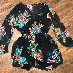 Floral Long Sleeve Romper